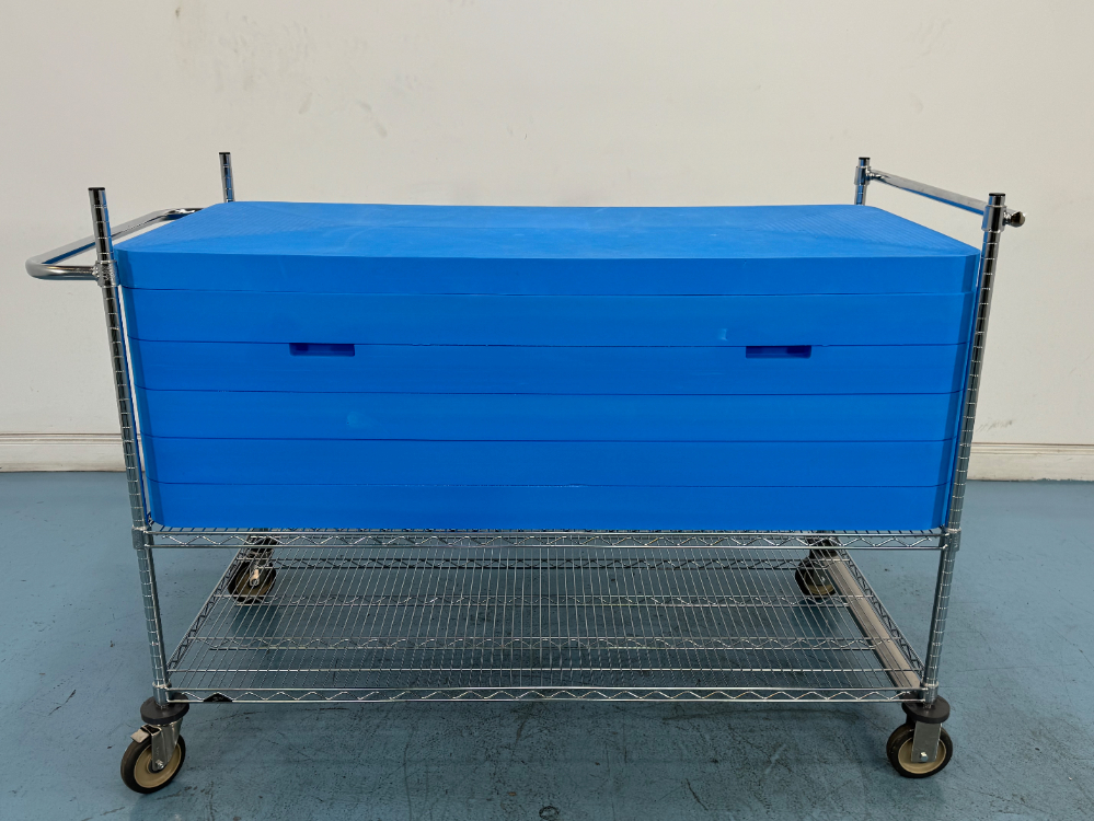 Image of Foam Dry Ice Storage Chest w/ Wire Transport Cart